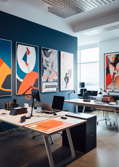 Artistic and Contemporary Tech Workspace